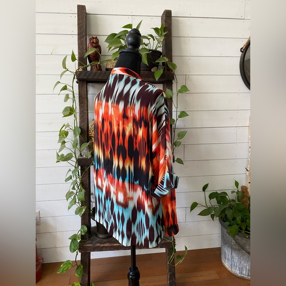 A new day: Vibrant Multicolor Open Front Kimono - Picture 13 of 17